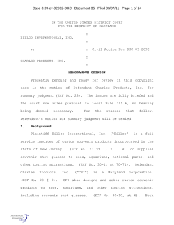 Case 8:09-cv-02692-DKC   Document 35   Filed 03/07/11 ... IN THE UNITED STATES DISTRICT COURT