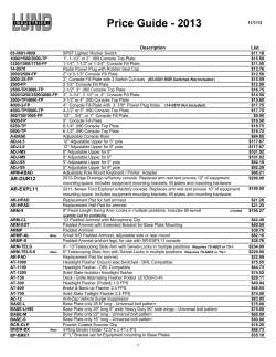 Price Guide - 2013  Description List