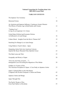 National Consortium for Teaching about Asia 2009-2010 Lesson Plans  TABLE OF CONTENTS