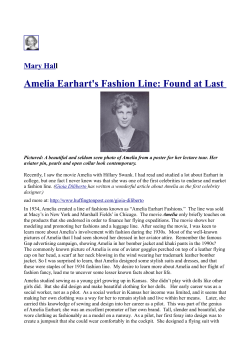 Amelia Earhart's Fashion Line: Found at Last Mary Hal l