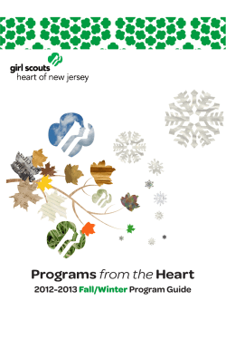 Programs 2012-2013 Program Guide Fall/Winter