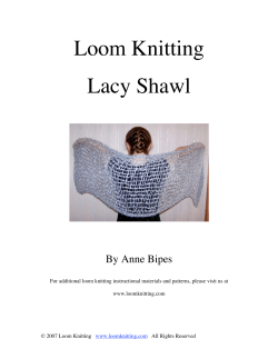 Loom Knitting Lacy Shawl  By Anne Bipes