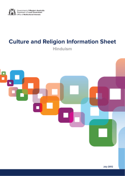 Culture and Religion Information Sheet Hinduism July 2012
