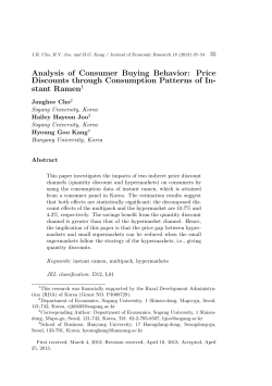 Analysis of Consumer Buying Behavior: Price stant Ramen