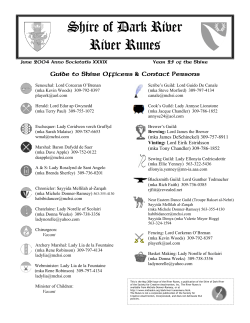 Shire of Dark River River Runes June 2004 Anno Societatis XXXIX