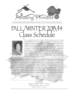 FALL/WINTER 2013/14 Class Schedule