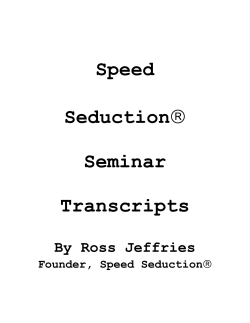 Speed Seduction Seminar