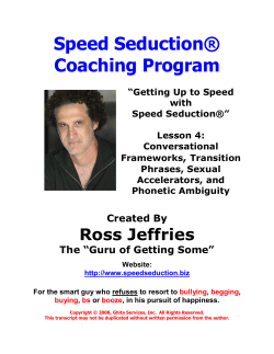 Speed Seduction® Coaching Program ,
