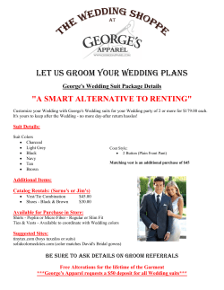 LET US GROOM YOUR WEDDING PLANS &#34;A SMART ALTERNATIVE TO RENTING&#34;
