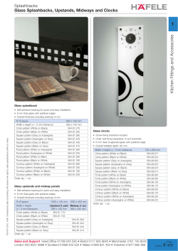 1 Splashbacks Glass Splashbacks, Upstands, Midways and Clocks Kitchen Fittings and Accessories