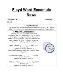 Floyd Ward Ensemble News Volume 2.8