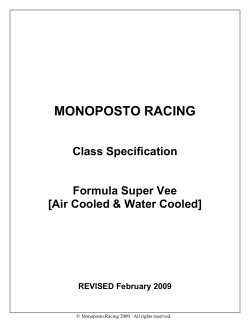 MONOPOSTO RACING Class Specification Formula Super Vee