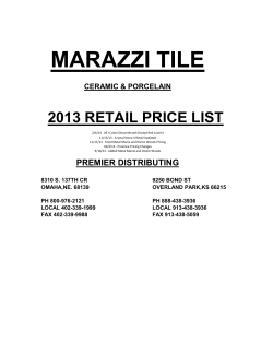 MARAZZI TILE 2013 RETAIL PRICE LIST CERAMIC &amp; PORCELAIN