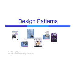 Design Patterns With material from Marty Stepp 403 lectures.