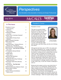 Perspectives July 2014 President&rsquo;s Corner - In This Issue: