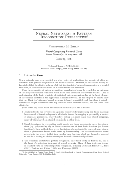 Neural Computing Research Group Aston University, Birmingham, UK Technical Report: NCRG/96/001 Available from:
