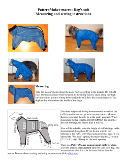 PatternMaker macro: Dog's suit Measuring and sewing instructions  Measuring