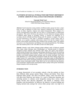 PATTERNS OF SOCIAL INTERACTION BETWEEN DIFFERENT