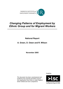 Changing Patterns of Employment by Ethnic Group and for Migrant Workers