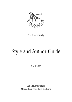 Style and Author Guide Air University April 2005 Air University Press