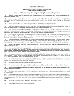 2013 OHIO STATE FAIR AGRICULTURE-HORTICULTURE-FLORICULTURE General Rules and Regulations