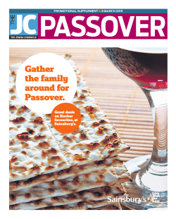 Passover SUPPLEMENT thejc.com PROMOTIONAL SUPPLEMENT