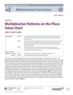 Multiplicative Patterns on the Place Value Chart Mathematics Curriculum 5