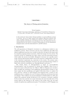 CHAPTER 1 The theory of Turing pattern formation