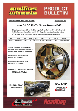New B-LOC 16X7 - Nissan Navara D40 Bulletin No. 52