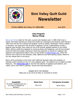 Newsletter Simi Valley Quilt Guild  June Program
