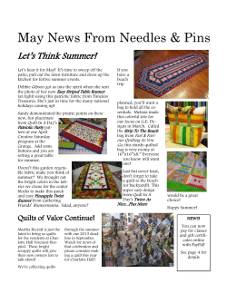 May News From Needles &amp; Pins Let’s Think Summer!