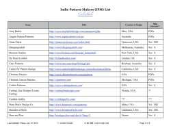 Indie Pattern-Makers (IPM) List