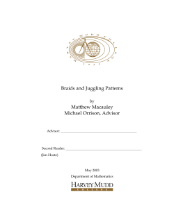 Braids and Juggling Patterns Matthew Macauley Michael Orrison, Advisor by