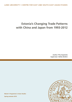 Estonia’s Changing Trade Patterns with China and Japan from 1993-2012