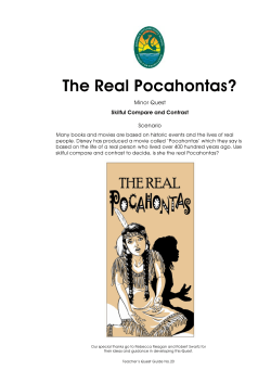 The Real Pocahontas? Minor Quest Scenario Skilful Compare and Contrast