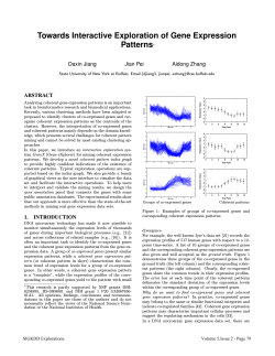 Towards Interactive Exploration of Gene Expression Patterns Daxin Jiang Jian Pei