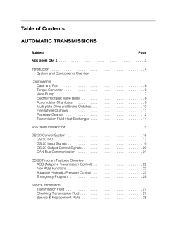 Table of Contents AUTOMATIC TRANSMISSIONS