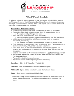 YWLA 6 -8 grade Dress Code