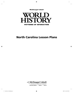 WORLD HISTORY North Carolina Lesson Plans PATTERNS OF INTERACTION