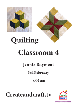 Quilting Classroom 4 Createandcraft.tv Jennie Rayment