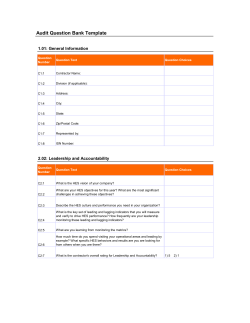 Audit Question Bank Template 1.01: General Information