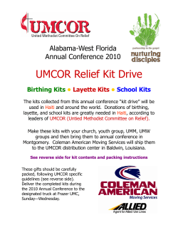 UMCOR Relief Kit Drive Alabama-West Florida Annual Conference 2010 Birthing Kits