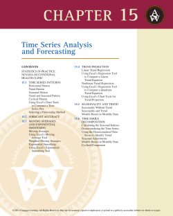 15 CHAPTER Time Series Analysis and Forecasting