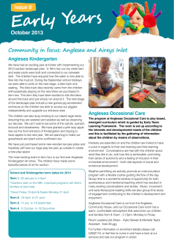 Early Years Issue 8 October 2013 Community in focus: Anglesea and Aireys Inlet