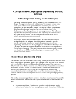 A Design Pattern Language for Engineering (Parallel) Software
