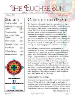 The Euchee Sun Constitution Update Contents