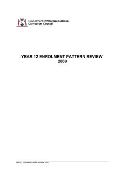 YEAR 12 ENROLMENT PATTERN REVIEW 2009
