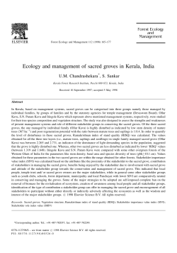 Ecology and management of sacred groves in Kerala, India U.M. Chandrashekara *