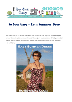 So Sew Easy – Easy Summer Dress