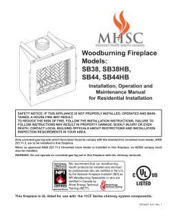 woodburning fireplace models: Sb38, Sb38hb, Sb44, Sb44hb